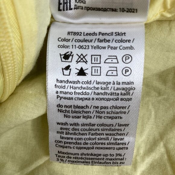 Rotate Birger Christensen Leeds Skirt Womens 6 Yellow Snake Faux Leather Rocker - Picture 10 of 11